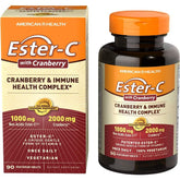 Non-GMO, vegan, gluten-free certifications on Ester-C Cranberry Immune Health Complex